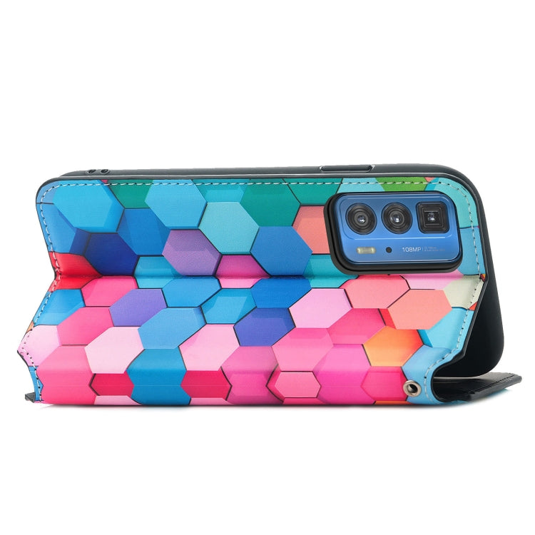 For Motorola Edge 20 Pro Colorful Magnetic Horizontal Flip PU Leather Case with Holder & Card Slot & Wallet