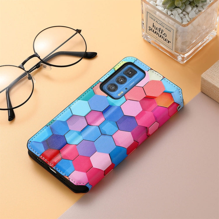 For Motorola Edge 20 Pro Colorful Magnetic Horizontal Flip PU Leather Case with Holder & Card Slot & Wallet
