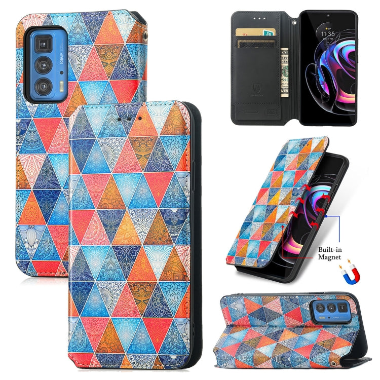 For Motorola Edge 20 Pro Colorful Magnetic Horizontal Flip PU Leather Case with Holder & Card Slot & Wallet