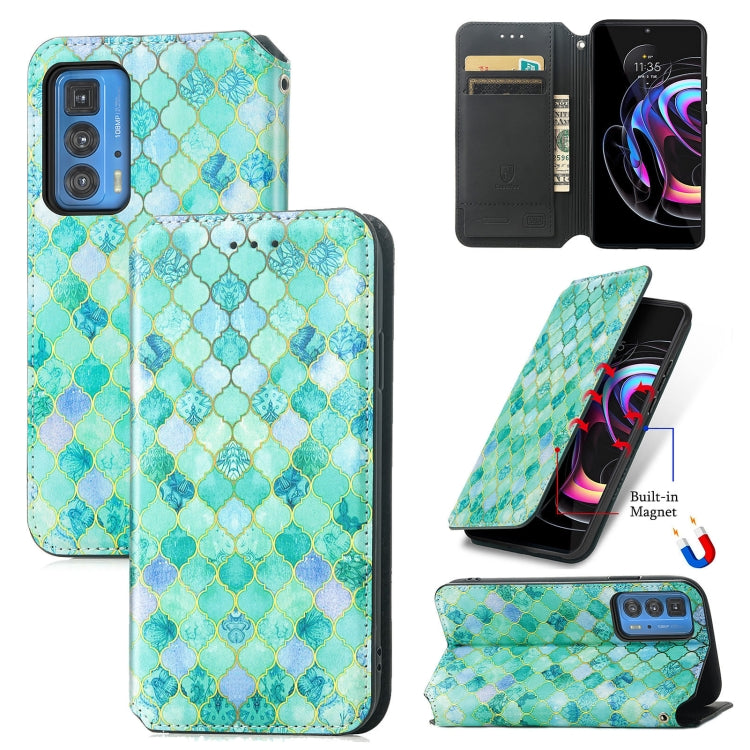 For Motorola Edge 20 Pro Colorful Magnetic Horizontal Flip PU Leather Case with Holder & Card Slot & Wallet