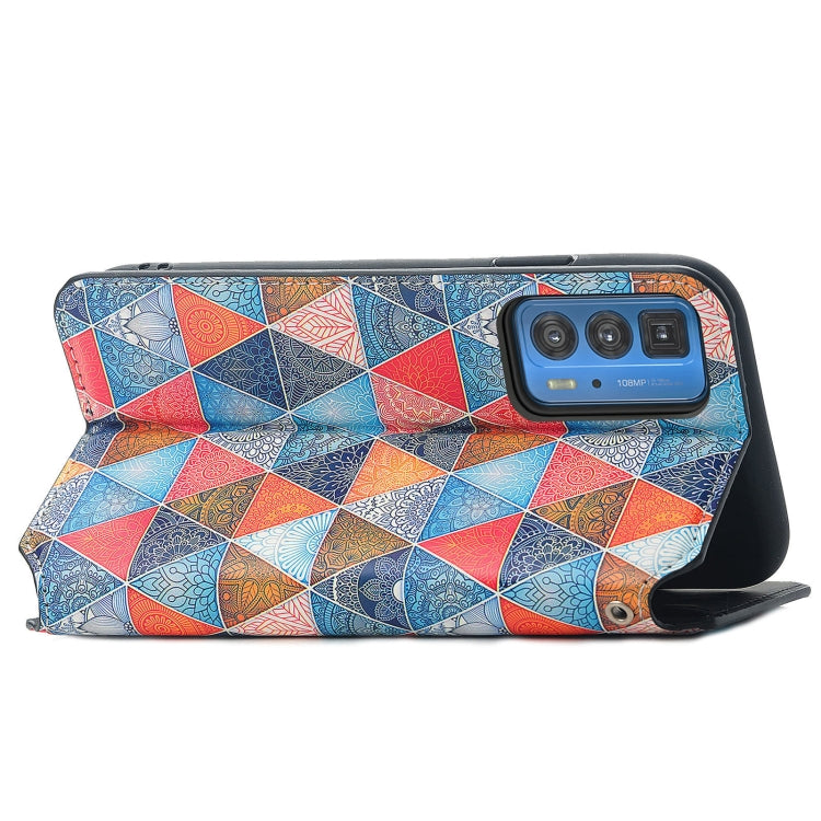 For Motorola Edge 20 Pro Colorful Magnetic Horizontal Flip PU Leather Case with Holder & Card Slot & Wallet