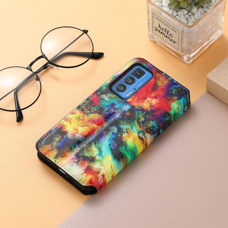 For Motorola Edge 20 Pro Colorful Magnetic Horizontal Flip PU Leather Case with Holder & Card Slot & Wallet