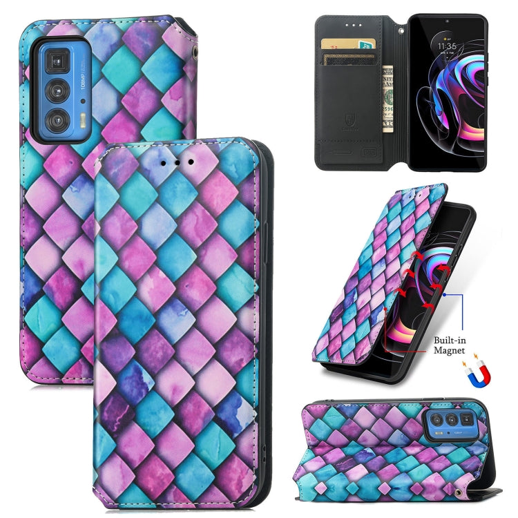 For Motorola Edge 20 Pro Colorful Magnetic Horizontal Flip PU Leather Case with Holder & Card Slot & Wallet