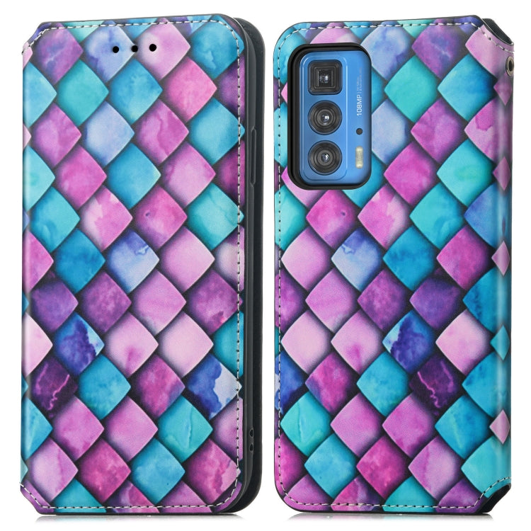 For Motorola Edge 20 Pro Colorful Magnetic Horizontal Flip PU Leather Case with Holder & Card Slot & Wallet