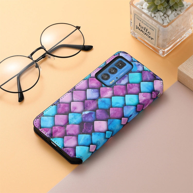 For Motorola Edge 20 Pro Colorful Magnetic Horizontal Flip PU Leather Case with Holder & Card Slot & Wallet