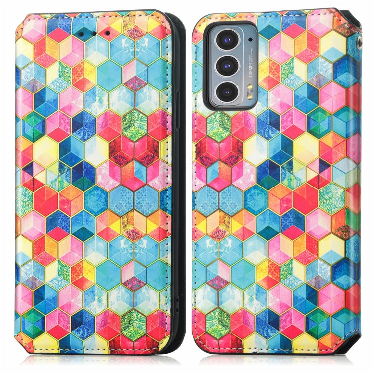 For Motorola Edge 20 Colorful Magnetic Horizontal Flip PU Leather Case with Holder & Card Slot & Wallet