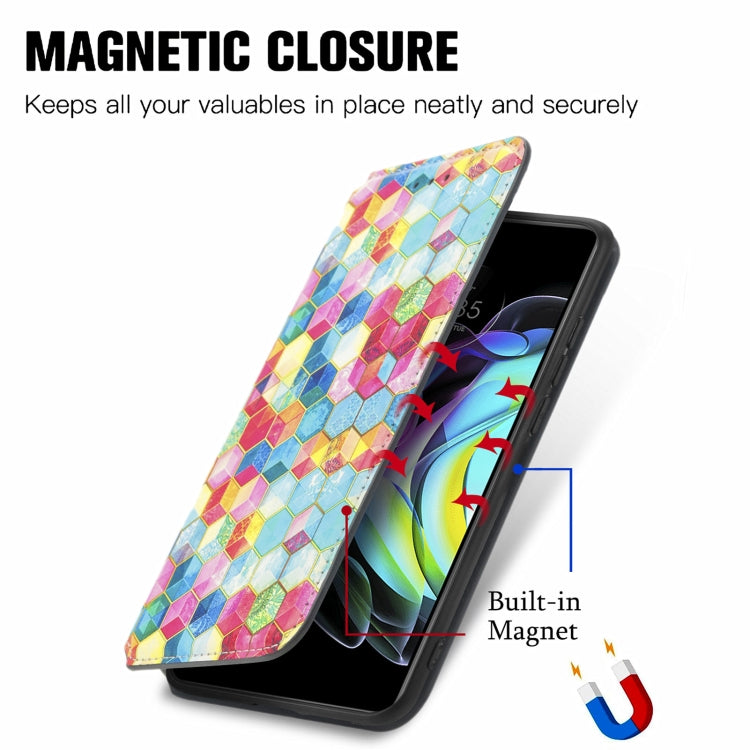 For Motorola Edge 20 Colorful Magnetic Horizontal Flip PU Leather Case with Holder & Card Slot & Wallet