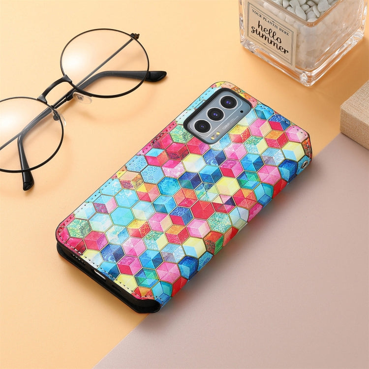 For Motorola Edge 20 Colorful Magnetic Horizontal Flip PU Leather Case with Holder & Card Slot & Wallet