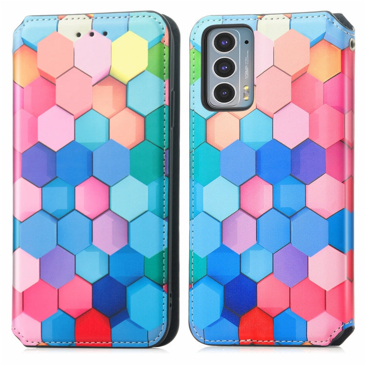 For Motorola Edge 20 Colorful Magnetic Horizontal Flip PU Leather Case with Holder & Card Slot & Wallet
