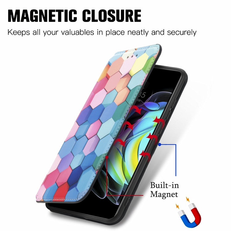 For Motorola Edge 20 Colorful Magnetic Horizontal Flip PU Leather Case with Holder & Card Slot & Wallet