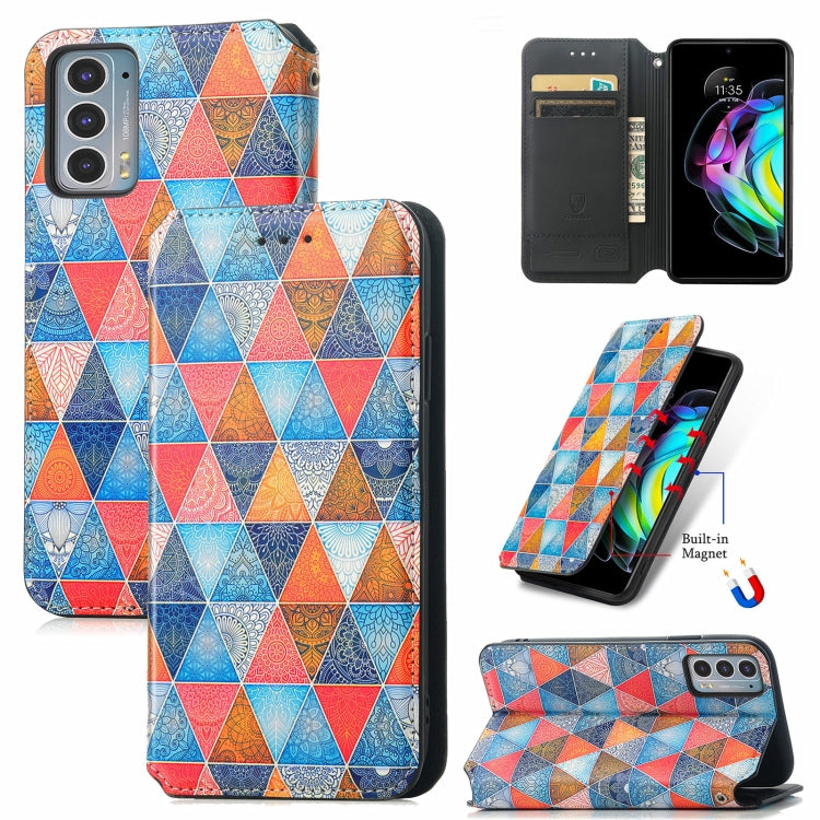 For Motorola Edge 20 Colorful Magnetic Horizontal Flip PU Leather Case with Holder & Card Slot & Wallet