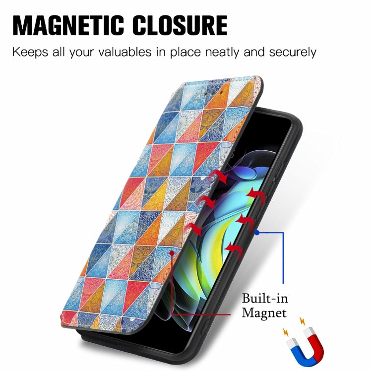 For Motorola Edge 20 Colorful Magnetic Horizontal Flip PU Leather Case with Holder & Card Slot & Wallet