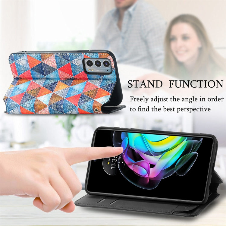 For Motorola Edge 20 Colorful Magnetic Horizontal Flip PU Leather Case with Holder & Card Slot & Wallet