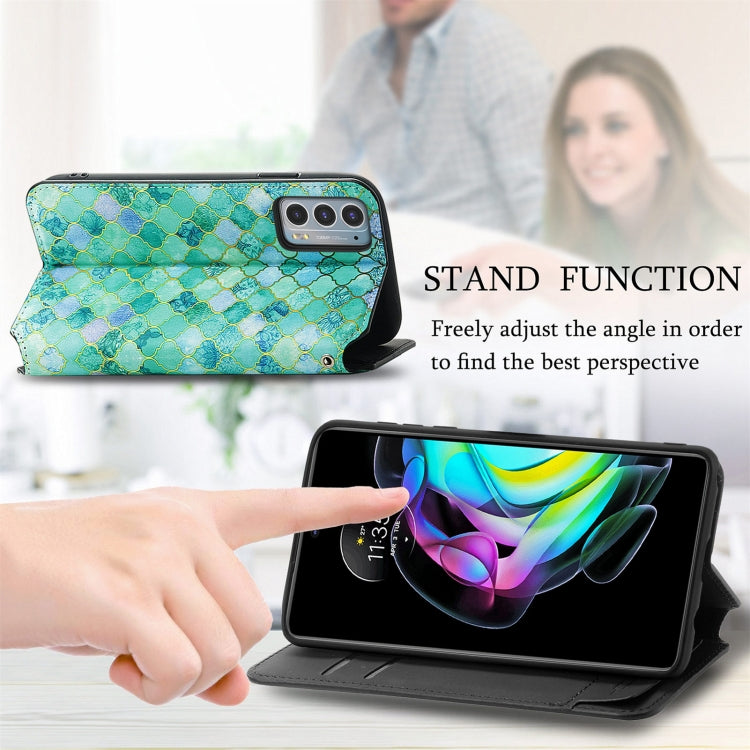 For Motorola Edge 20 Colorful Magnetic Horizontal Flip PU Leather Case with Holder & Card Slot & Wallet