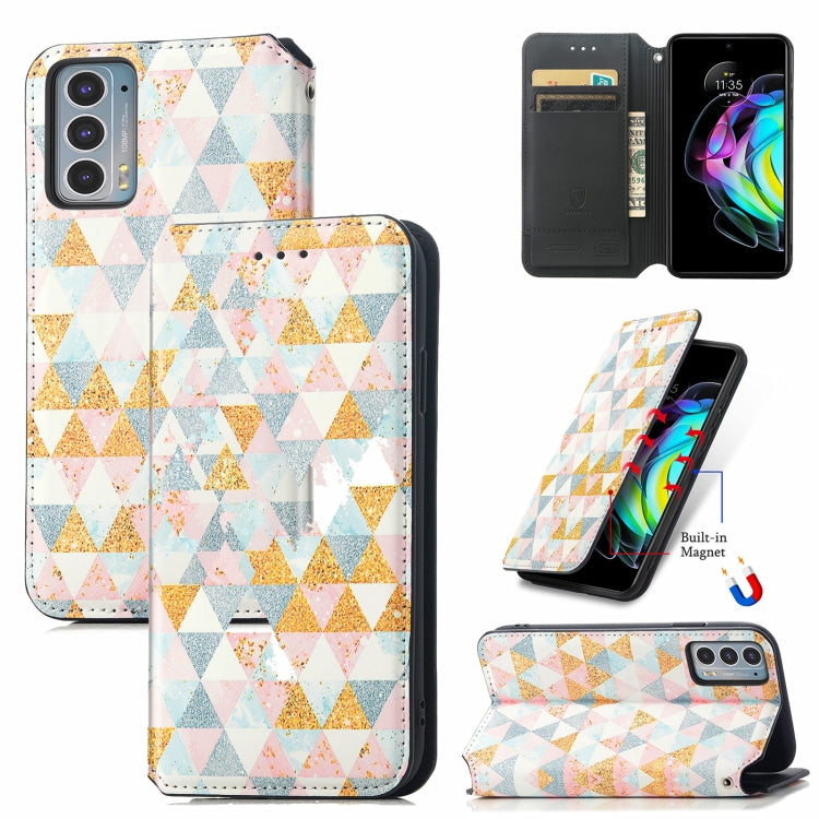 For Motorola Edge 20 Colorful Magnetic Horizontal Flip PU Leather Case with Holder & Card Slot & Wallet
