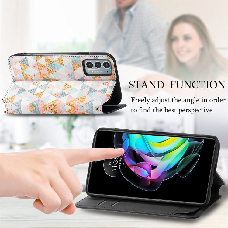 For Motorola Edge 20 Colorful Magnetic Horizontal Flip PU Leather Case with Holder & Card Slot & Wallet