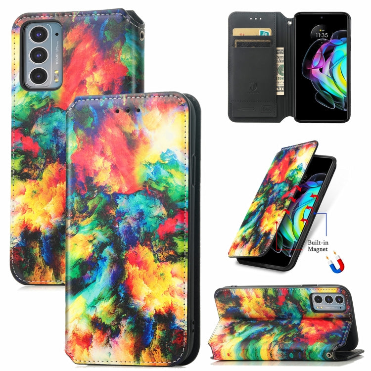 For Motorola Edge 20 Colorful Magnetic Horizontal Flip PU Leather Case with Holder & Card Slot & Wallet
