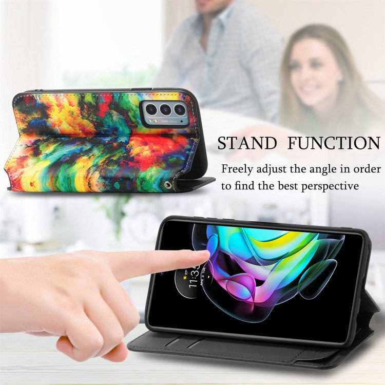 For Motorola Edge 20 Colorful Magnetic Horizontal Flip PU Leather Case with Holder & Card Slot & Wallet