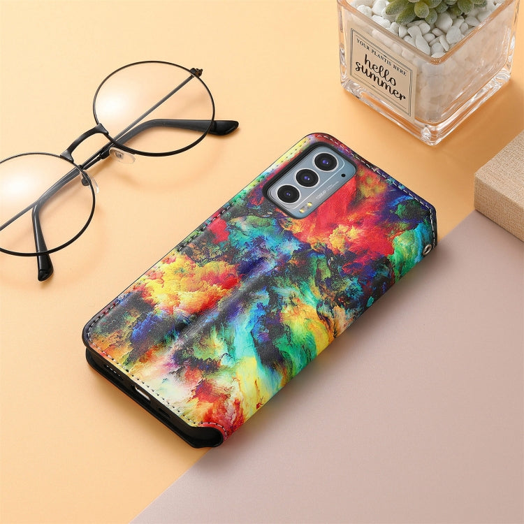 For Motorola Edge 20 Colorful Magnetic Horizontal Flip PU Leather Case with Holder & Card Slot & Wallet