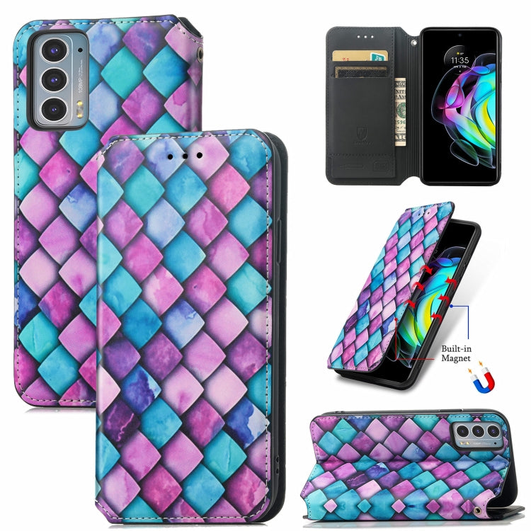 For Motorola Edge 20 Colorful Magnetic Horizontal Flip PU Leather Case with Holder & Card Slot & Wallet