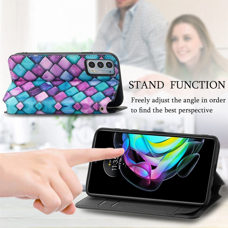 For Motorola Edge 20 Colorful Magnetic Horizontal Flip PU Leather Case with Holder & Card Slot & Wallet