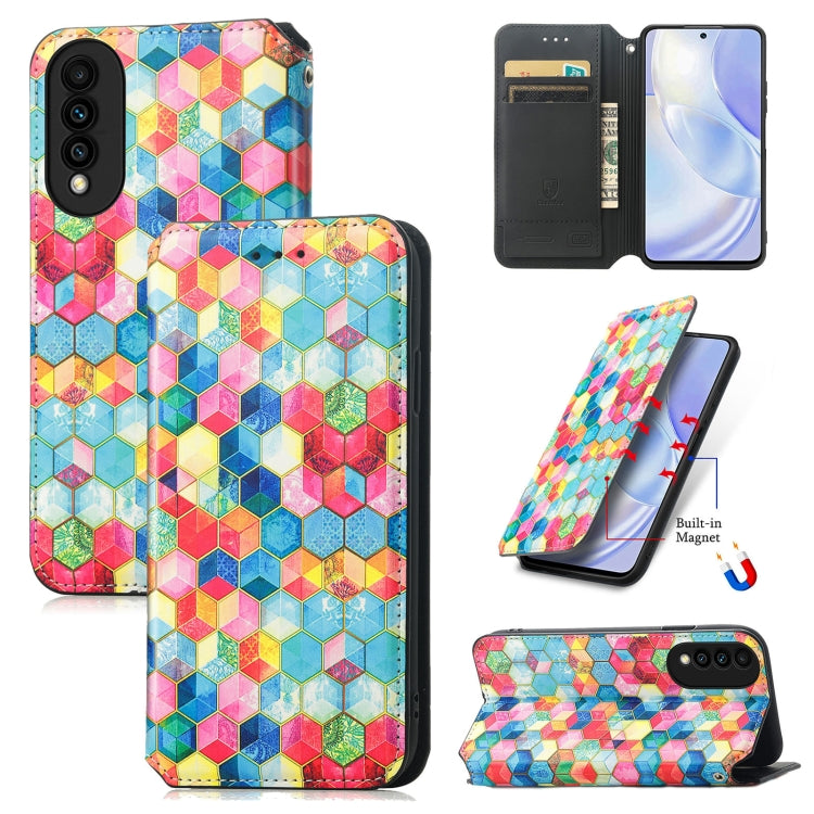 For Huawei nova 8 SE Youth Colorful Magnetic Horizontal Flip PU Leather Case with Holder & Card Slot & Wallet