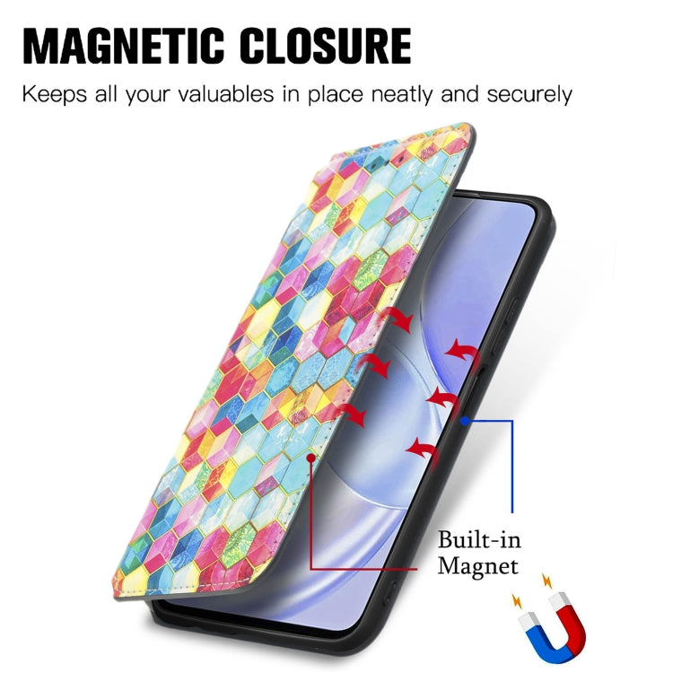 For Huawei nova 8 SE Youth Colorful Magnetic Horizontal Flip PU Leather Case with Holder & Card Slot & Wallet
