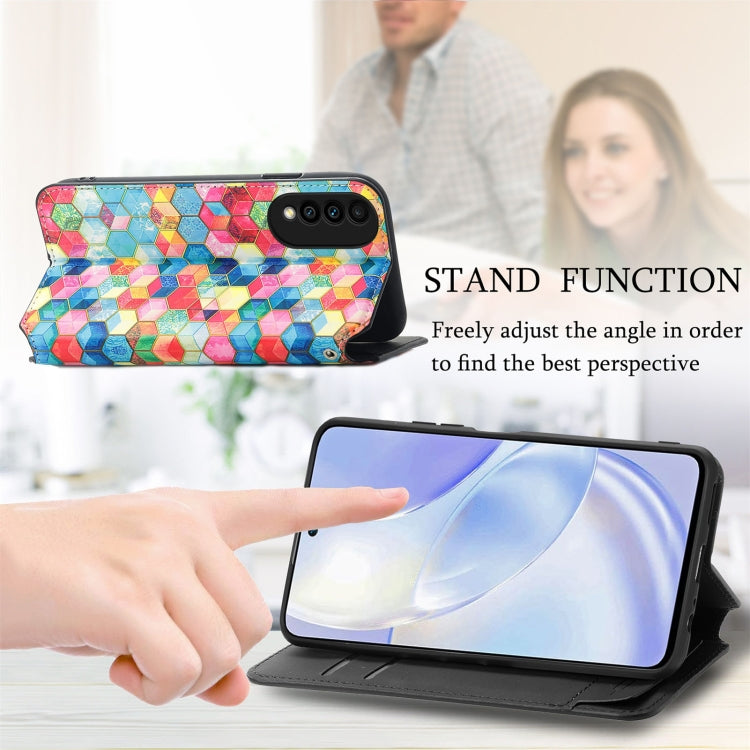 For Huawei nova 8 SE Youth Colorful Magnetic Horizontal Flip PU Leather Case with Holder & Card Slot & Wallet