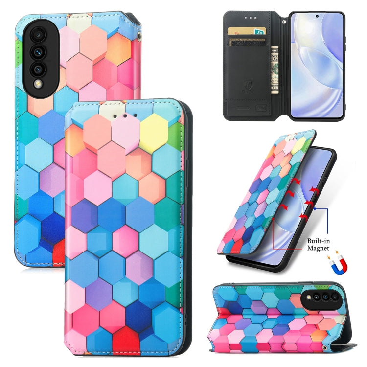 For Huawei nova 8 SE Youth Colorful Magnetic Horizontal Flip PU Leather Case with Holder & Card Slot & Wallet
