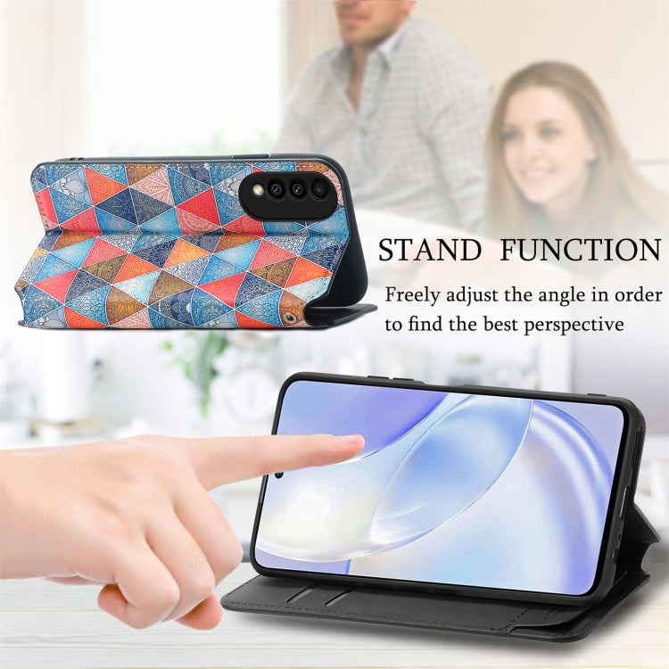 For Huawei nova 8 SE Youth Colorful Magnetic Horizontal Flip PU Leather Case with Holder & Card Slot & Wallet