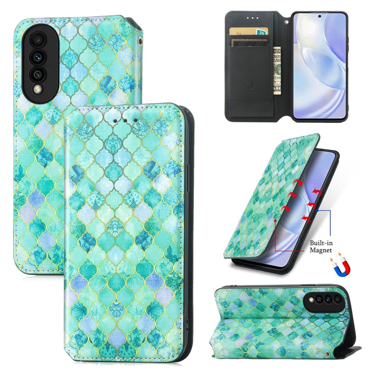 For Huawei nova 8 SE Youth Colorful Magnetic Horizontal Flip PU Leather Case with Holder & Card Slot & Wallet