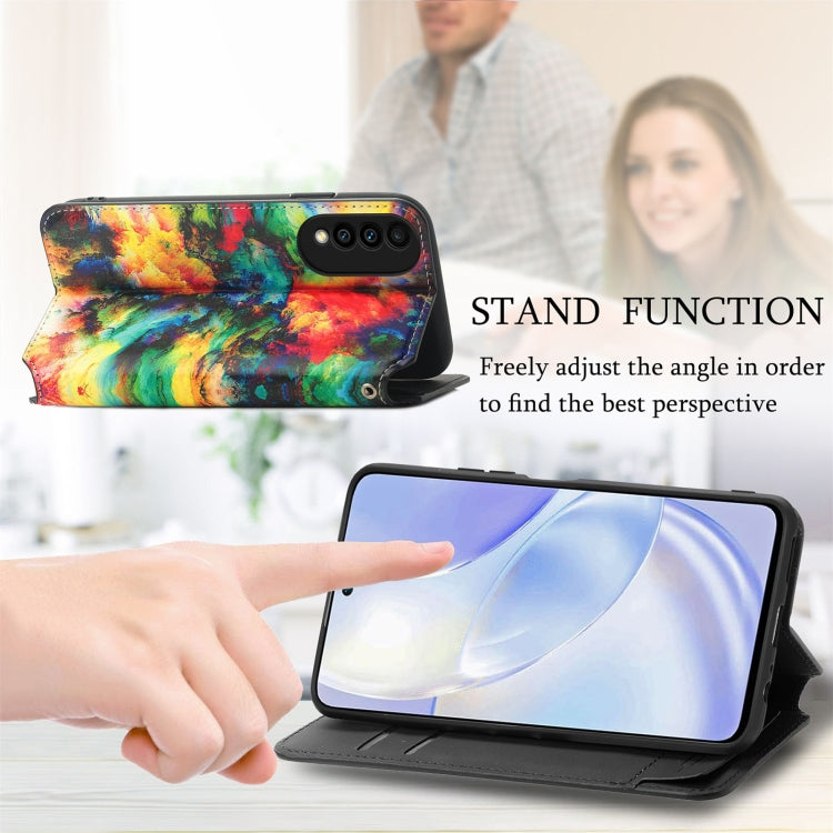 For Huawei nova 8 SE Youth Colorful Magnetic Horizontal Flip PU Leather Case with Holder & Card Slot & Wallet
