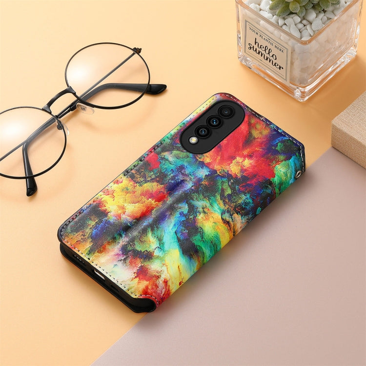 For Huawei nova 8 SE Youth Colorful Magnetic Horizontal Flip PU Leather Case with Holder & Card Slot & Wallet