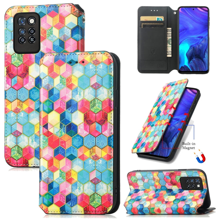 For Infinix Note 10 Pro Colorful Magnetic Horizontal Flip PU Leather Case with Holder & Card Slot & Wallet