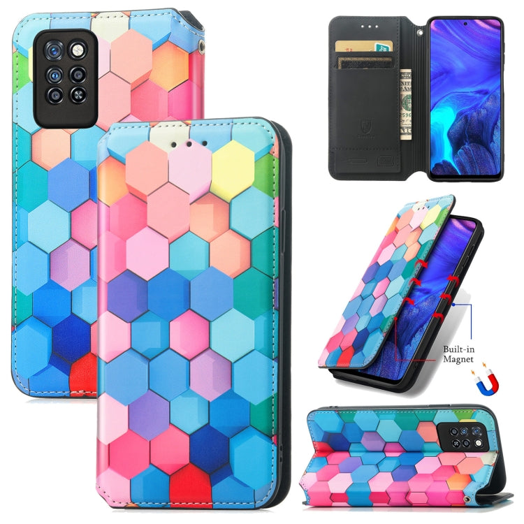 For Infinix Note 10 Pro Colorful Magnetic Horizontal Flip PU Leather Case with Holder & Card Slot & Wallet