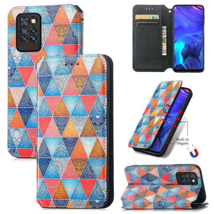 For Infinix Note 10 Pro Colorful Magnetic Horizontal Flip PU Leather Case with Holder & Card Slot & Wallet