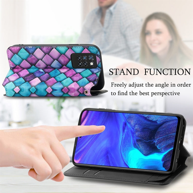 For Infinix Note 10 Pro Colorful Magnetic Horizontal Flip PU Leather Case with Holder & Card Slot & Wallet