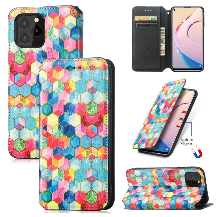 For Oukitel C21 Pro Colorful Magnetic Horizontal Flip PU Leather Case with Holder & Card Slot & Wallet