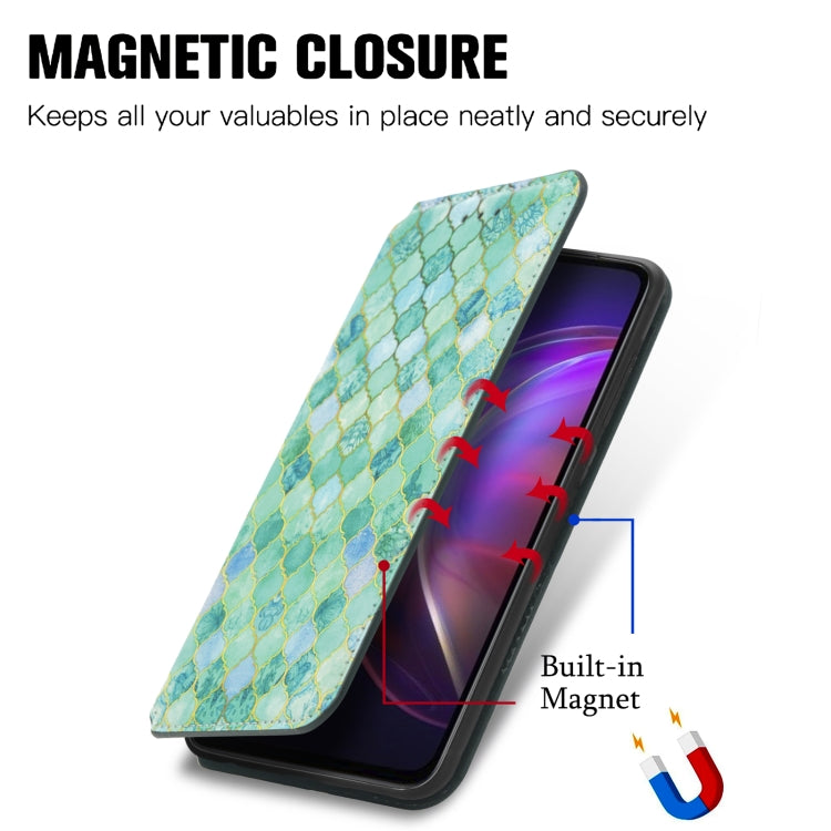For vivo V21 Colorful Magnetic Horizontal Flip PU Leather Case with Holder & Card Slot & Wallet