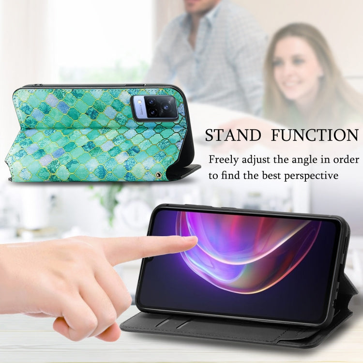 For vivo V21 Colorful Magnetic Horizontal Flip PU Leather Case with Holder & Card Slot & Wallet