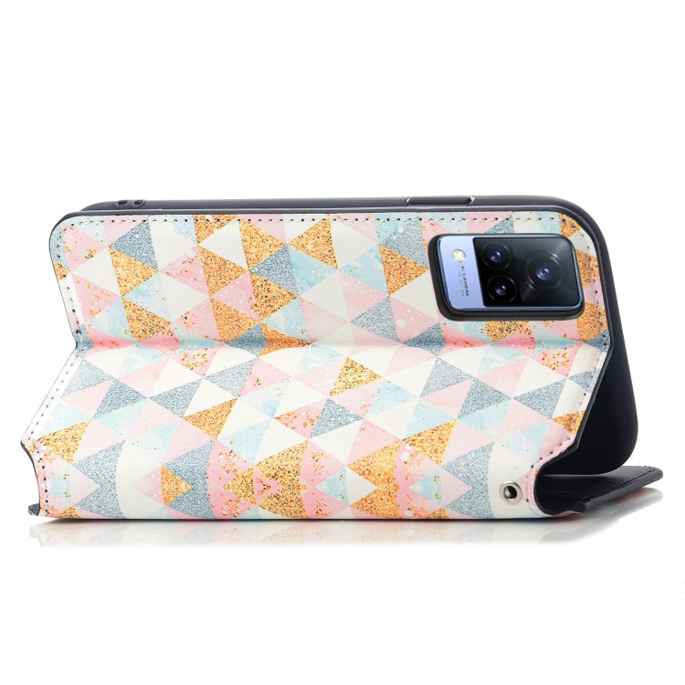 For vivo V21 Colorful Magnetic Horizontal Flip PU Leather Case with Holder & Card Slot & Wallet