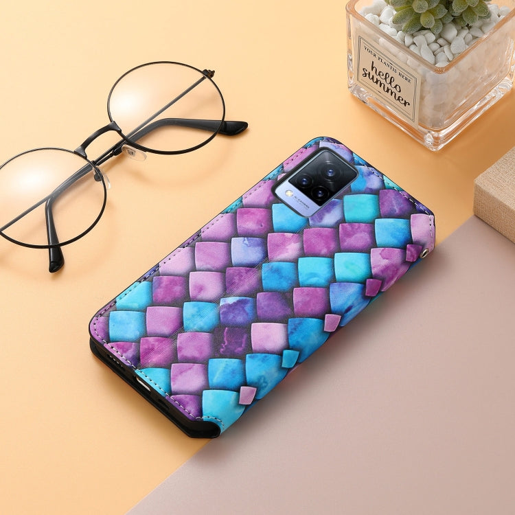 For vivo V21 Colorful Magnetic Horizontal Flip PU Leather Case with Holder & Card Slot & Wallet