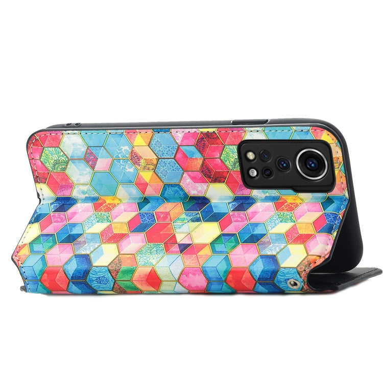 For ZTE Axon 30 5G Colorful Magnetic Horizontal Flip PU Leather Case with Holder & Card Slot & Wallet
