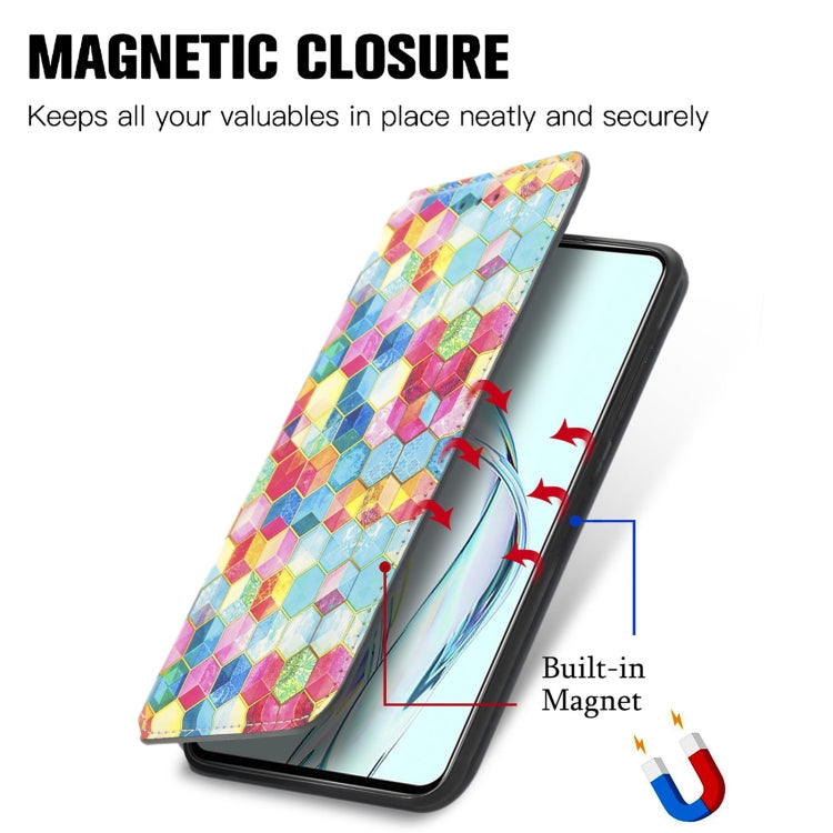 For ZTE Axon 30 5G Colorful Magnetic Horizontal Flip PU Leather Case with Holder & Card Slot & Wallet