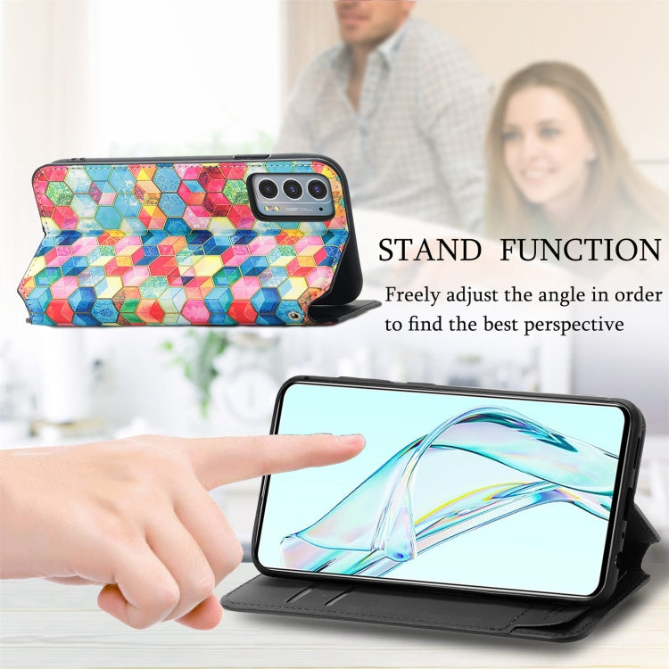 For ZTE Axon 30 5G Colorful Magnetic Horizontal Flip PU Leather Case with Holder & Card Slot & Wallet