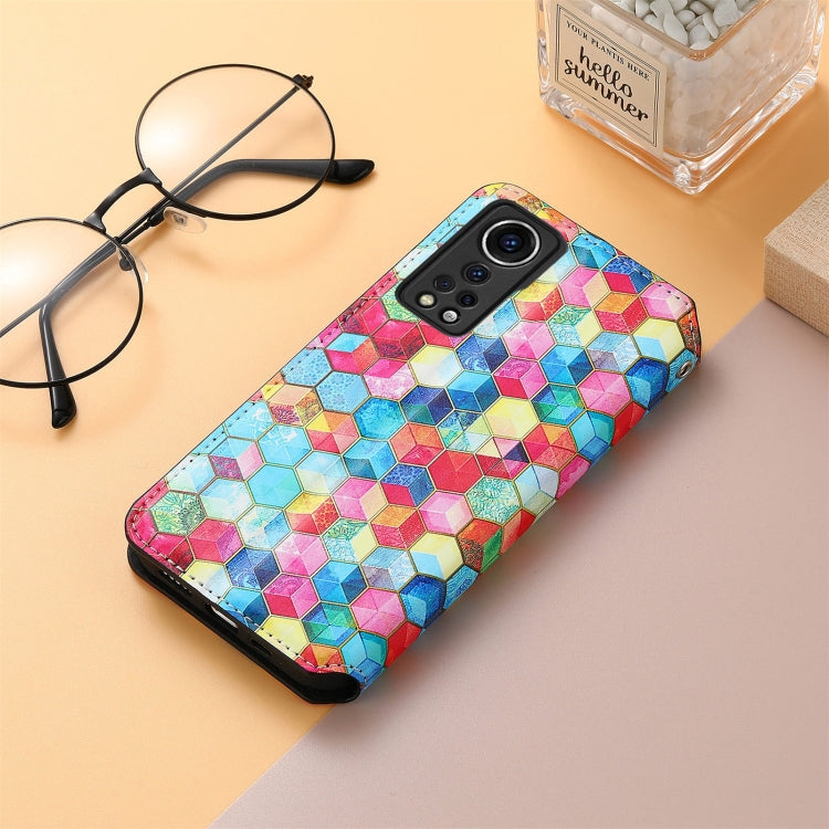 For ZTE Axon 30 5G Colorful Magnetic Horizontal Flip PU Leather Case with Holder & Card Slot & Wallet