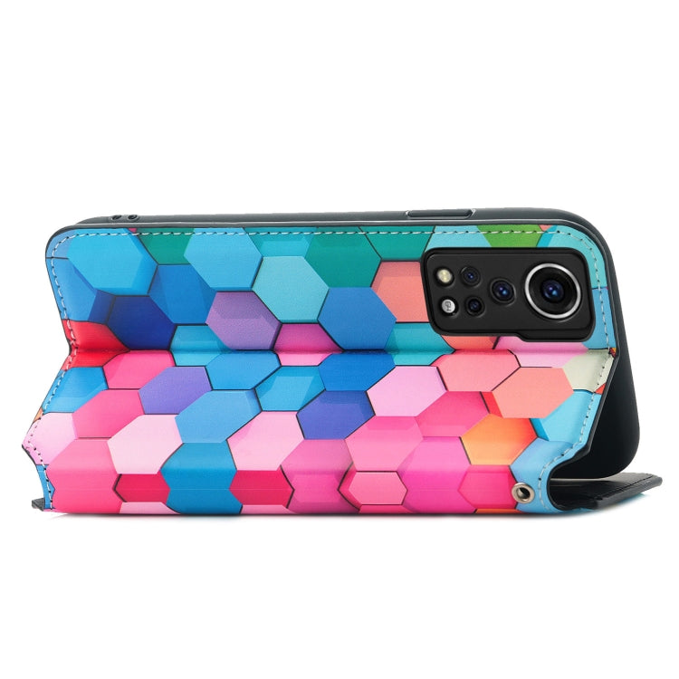 For ZTE Axon 30 5G Colorful Magnetic Horizontal Flip PU Leather Case with Holder & Card Slot & Wallet