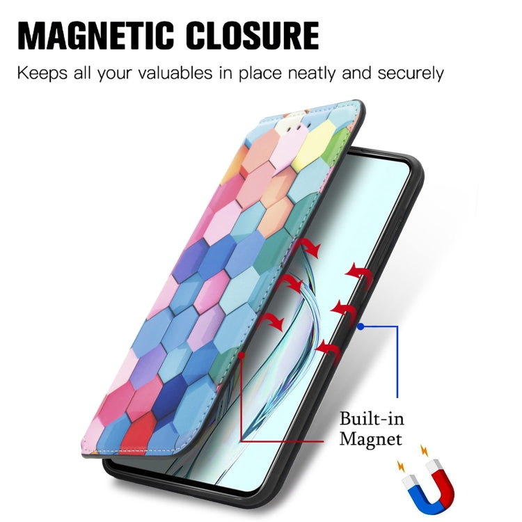 For ZTE Axon 30 5G Colorful Magnetic Horizontal Flip PU Leather Case with Holder & Card Slot & Wallet