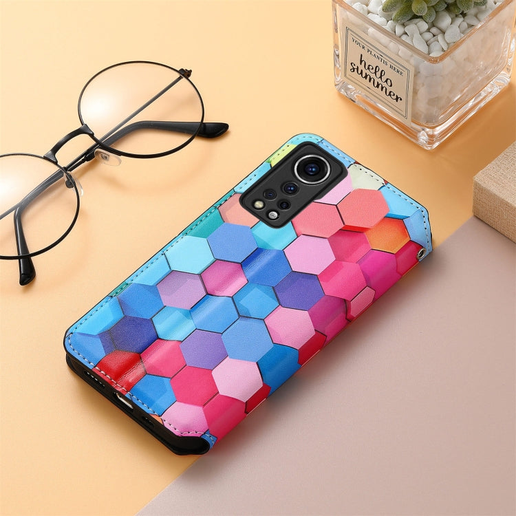 For ZTE Axon 30 5G Colorful Magnetic Horizontal Flip PU Leather Case with Holder & Card Slot & Wallet