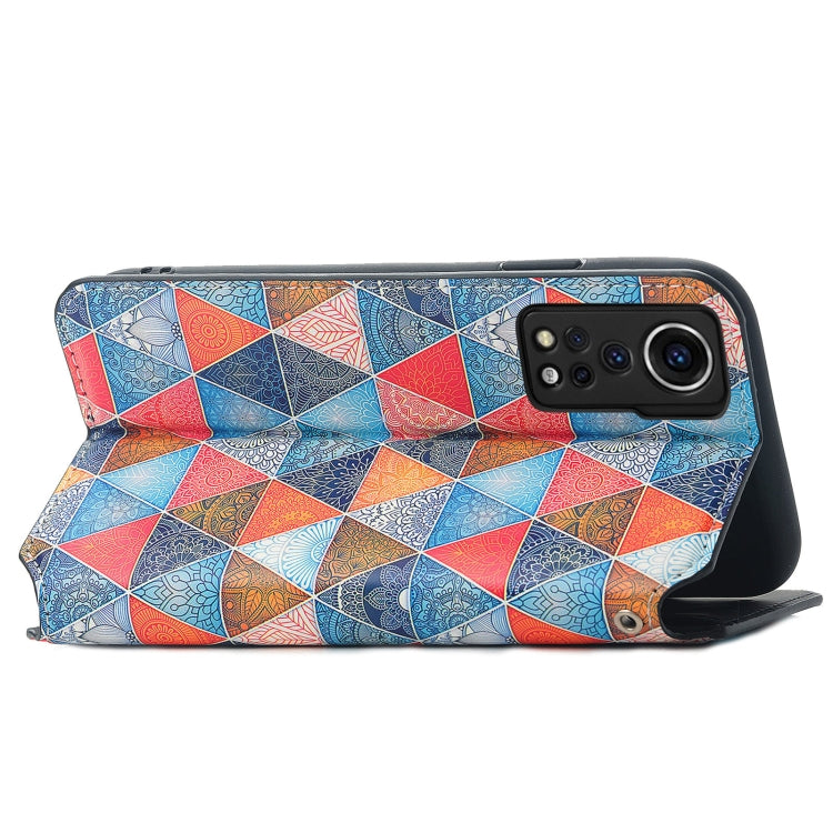 For ZTE Axon 30 5G Colorful Magnetic Horizontal Flip PU Leather Case with Holder & Card Slot & Wallet